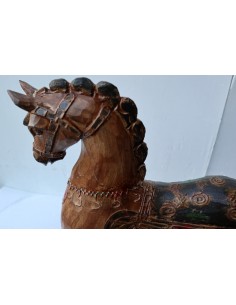 Cavallo imperiale in legno creato a mano cm 34x13x43h... 2