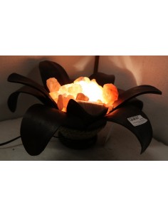 Lampada di sale irripetibile creata in con foglia di... 2