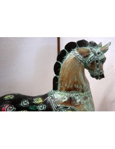 Cavallo imperiale in legno creato a mano cm 34x13x43h... 2