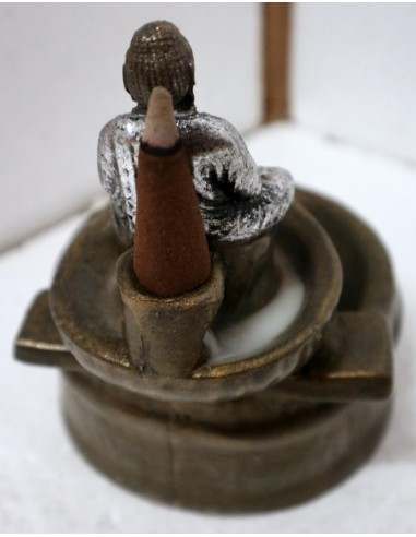 Fontana di fumo in resina con Buddha cm...