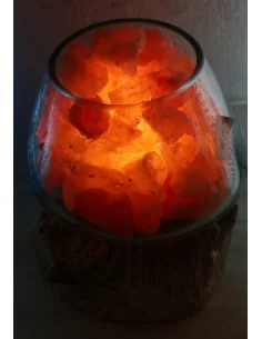 Lampada di sale irripetibile creata in vetro soffiato su... 2