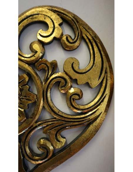 Pannello in legno mdf a forma di cuore oro anticato san Valentino