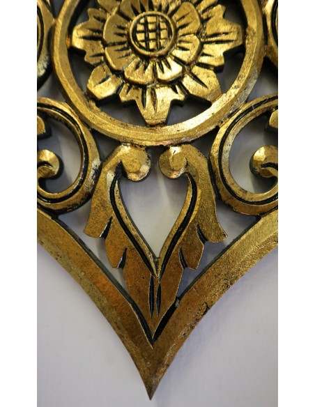 Pannello in legno mdf a forma di cuore oro anticato san Valentino