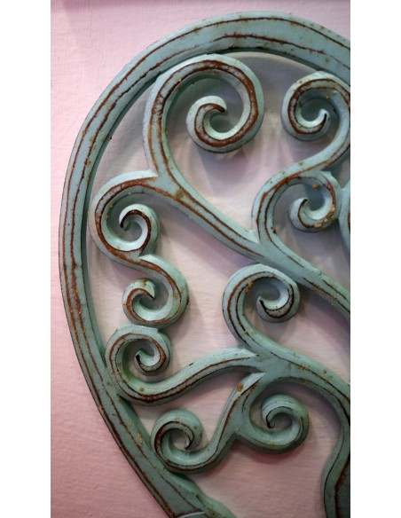 Pannello in legno mdf a forma di cuore verde acqua san Valentino