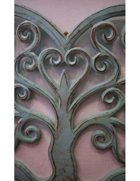 Pannello in legno mdf a forma di cuore verde acqua san Valentino