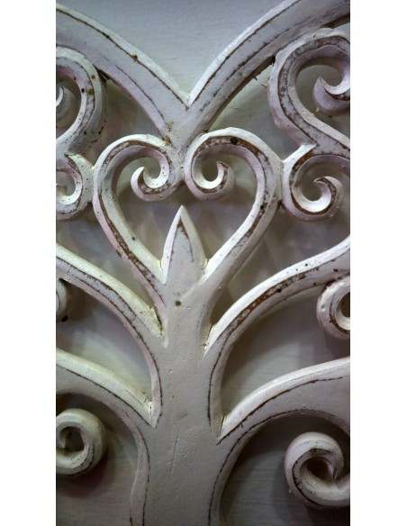 Pannello in legno mdf a forma di cuore bianco decapato san Valentino