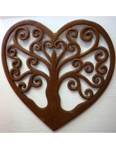 Pannello in legno mdf a forma di cuore marrone naturale... 2