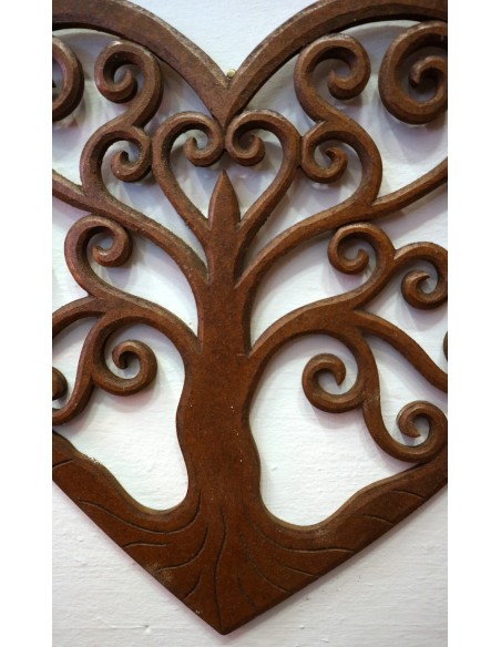 Pannello in legno mdf a forma di cuore marrone naturale san Valentino