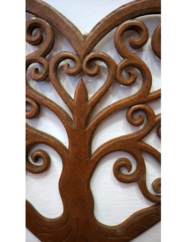 Pannello in legno mdf a forma di cuore marrone...