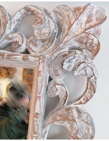 Specchio barocco in legno intarsiato cm 80x60...