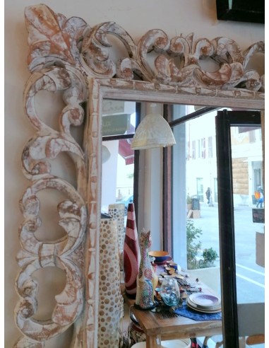 Specchio barocco in legno intarsiato cm 80x60...