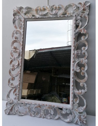 Specchio barocco in legno intarsiato cm 100x70...