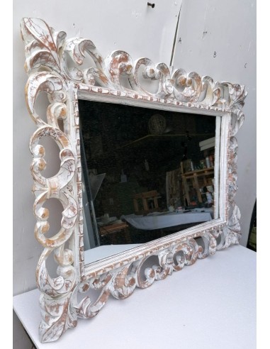 Specchio barocco in legno intarsiato cm 100x70...