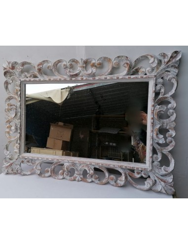 Specchio barocco in legno intarsiato cm 100x70...