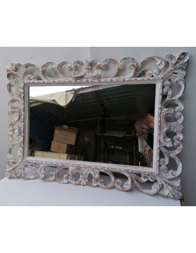 Specchio barocco in legno intarsiato cm 100x70...