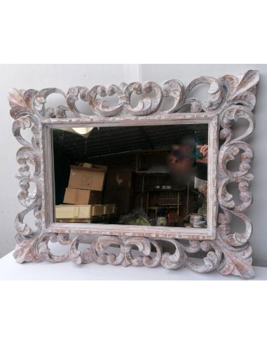 Specchio barocco in legno intarsiato cm 80x60...