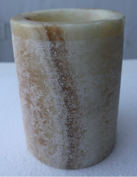 Arredo bagno porta spazzolino da denti in onice chiaro bianco