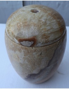 Porta scopino in onice anfora vaso chiaro e marrone cm...