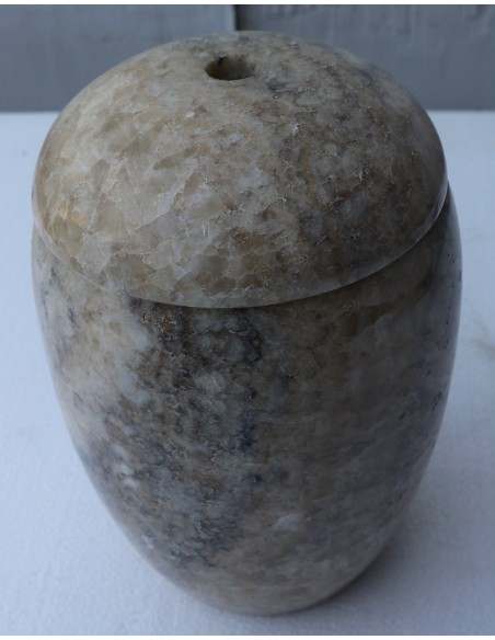 Porta scopino in onice anfora vaso chiaro e marrone cm 25hx13 N ° E