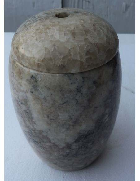 Porta scopino in onice anfora vaso chiaro e marrone cm 25hx13 N ° E