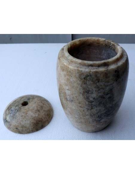 Porta scopino in onice anfora vaso chiaro e marrone cm 25hx13 N ° E