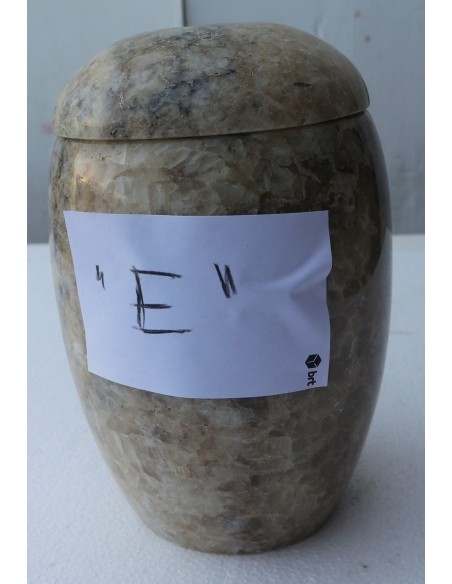 Porta scopino in onice anfora vaso chiaro e marrone cm 25hx13 N ° E