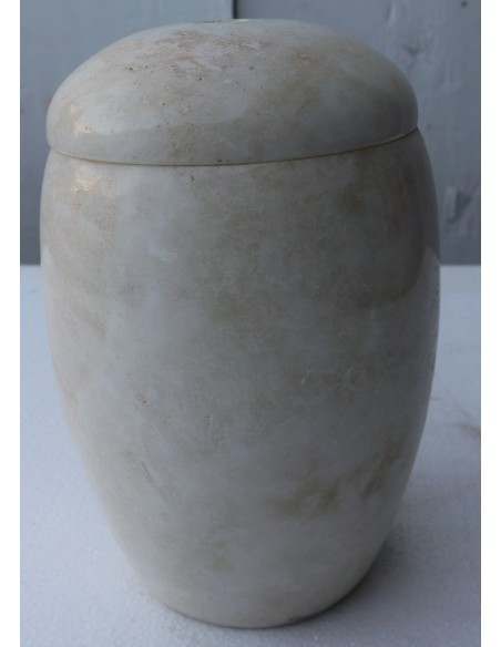 Porta scopino in onice anfora vaso chiaro e marrone cm 25hx13 N ° F