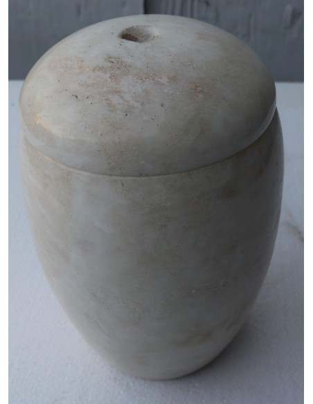 Porta scopino in onice anfora vaso chiaro e marrone cm 25hx13 N ° F