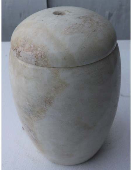 Porta scopino in onice anfora vaso chiaro e marrone cm 25hx13 N ° F