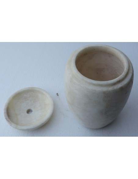 Porta scopino in onice anfora vaso chiaro e marrone cm 25hx13 N ° F