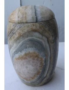 Porta scopino in onice anfora vaso chiaro e marrone cm...