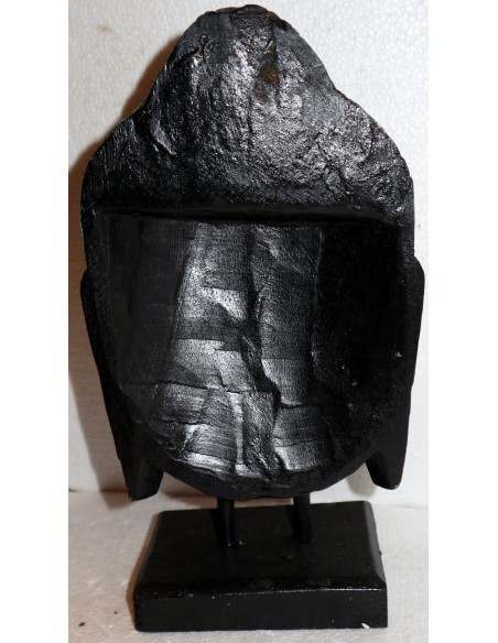 Testa di Buddha in legno decorata e dipinta a mano cm 32h