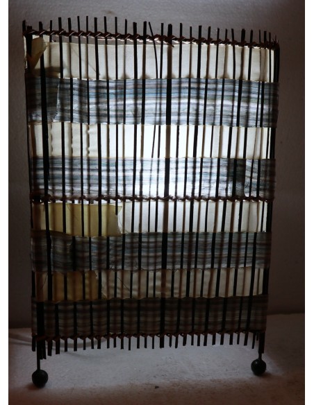 Lampada abatjour in vegetale e tessuto cm 20x11x28h