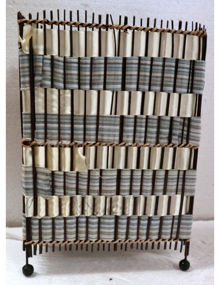 Lampada abatjour in vegetale e tessuto cm 20x11x28h