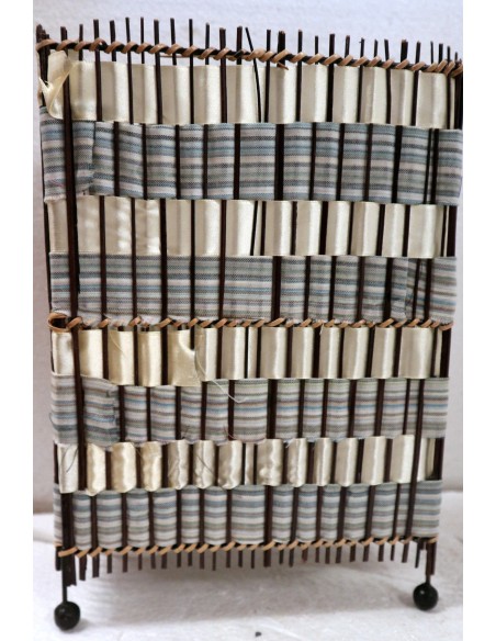 Lampada abatjour in vegetale e tessuto cm 20x11x28h
