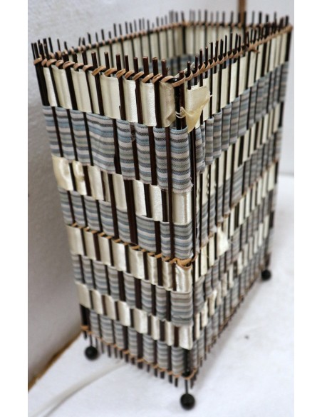 Lampada abatjour in vegetale e tessuto cm 20x11x28h