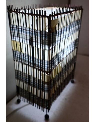 Lampada abatjour in vegetale e tessuto cm...