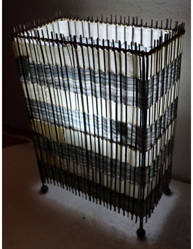 Lampada abatjour in vegetale e tessuto cm...