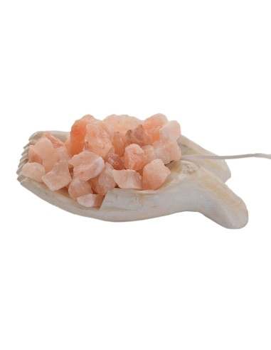 Lampada di sale Braciere mani unite bianco...