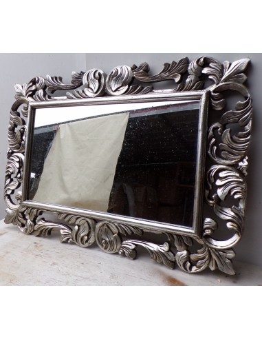 Specchio barocco in legno intarsiato cm 100x70...