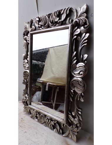 Specchio barocco in legno intarsiato cm 100x70...