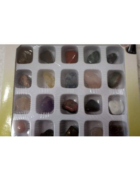 Piccola scatola con 20 gemme pietre cristalli veri idea regalo Scatolina con descrizionerizione cris