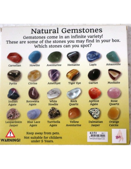 Piccola scatola con 20 gemme pietre cristalli veri idea regalo Scatolina con descrizionerizione cris