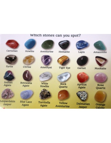 Piccola scatola con 20 gemme pietre cristalli...