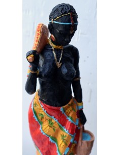 Statua decorativa in resina personaggio africano dipinta... 2