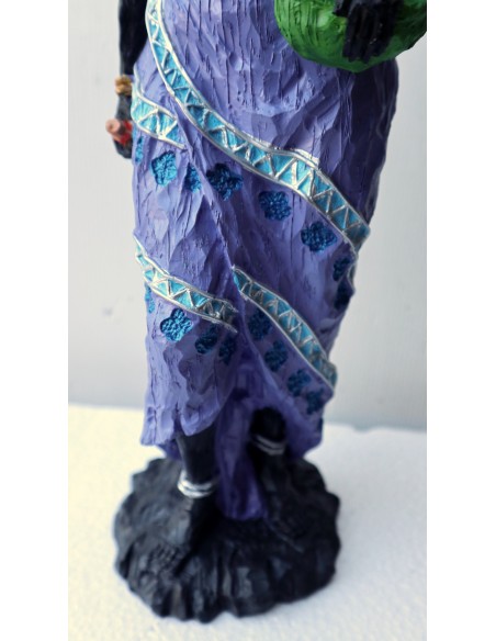 Statua decorativa in resina personaggio africano dipinta a mano cm10x11x40h donna uomo Africa etnico arredo