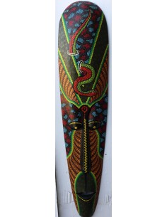 Maschera in legno aborigena dipinta a mano cm 100x25x6h... 2