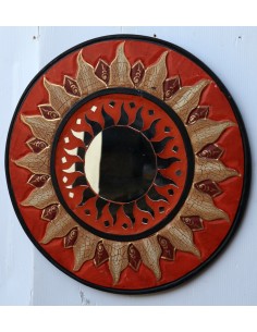 Specchio sole luna marrone antico diametro cm 40 con... 2