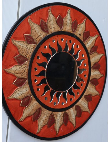 Specchio sole luna marrone antico diametro cm...