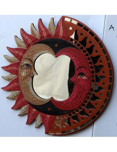 Specchio sole luna rosa beige antico diametro...